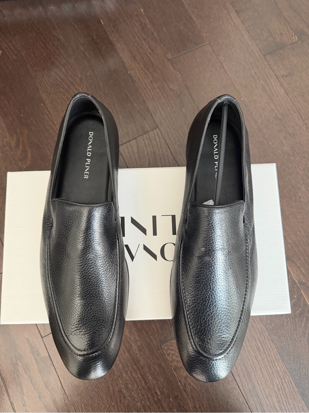 Donald J. Pliner Men's Black Pebbled Leather Slip-On Loafers